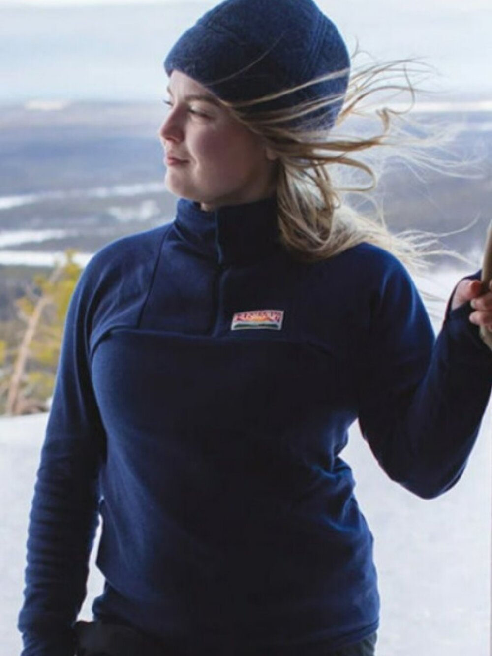 Ruskovilla Organic Merino Wool 3/4 Zip Shirt, Size Small